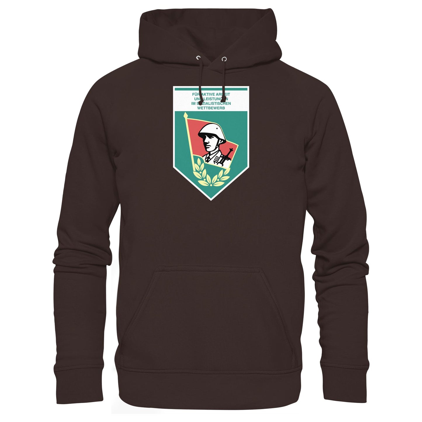 DDR Ostalgie Kapuze / Hoodie Unisex • FÜR AKTIVE LEISTUNG UND ARBEIT (ORIGINAL WIMPEL)
