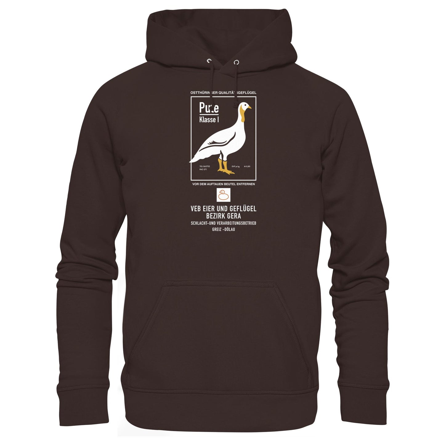 DDR Ostalgie Kapuze / Hoodie Unisex • PUTE KLASSE 1 - VEB EIER UND GEFLÜGEL GERA