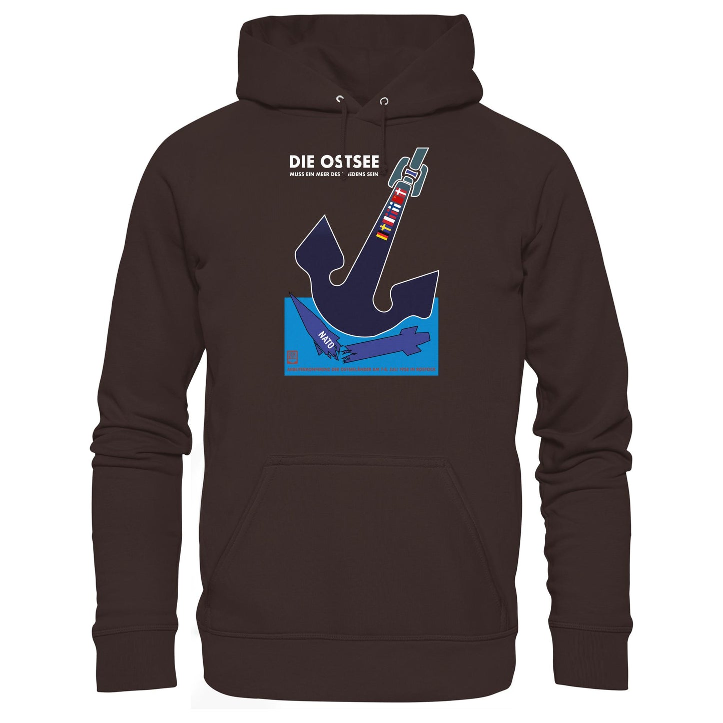 DDR Ostalgie Kapuze / Hoodie Unisex • DIE OSTSEE MUSS EIN MEER DES FRIEDENS SEIN, ARBEITERKONFERENZ 1958