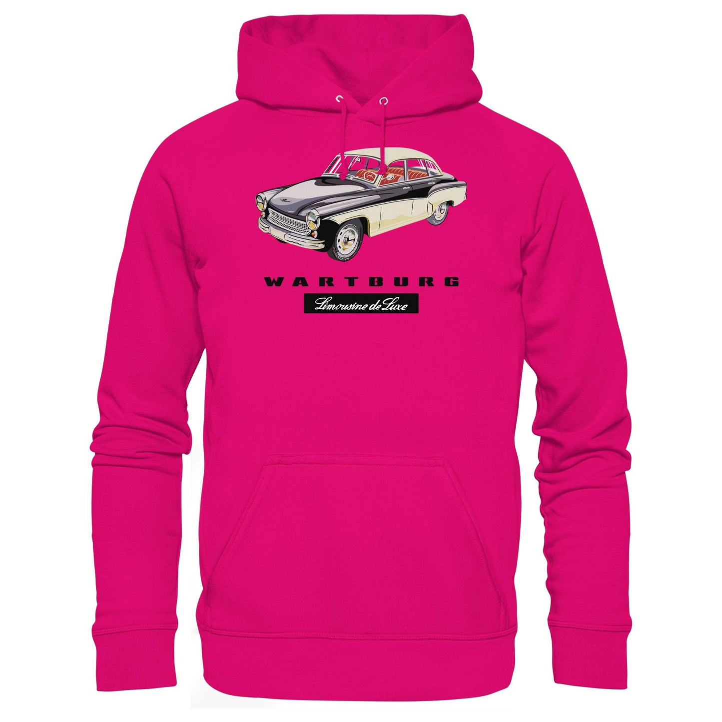 DDR Ostalgie Kapuze / Hoodie Unisex • WARTBURG - LIMOUSINE DE LUXE (ORIGINAL WERBUNG)