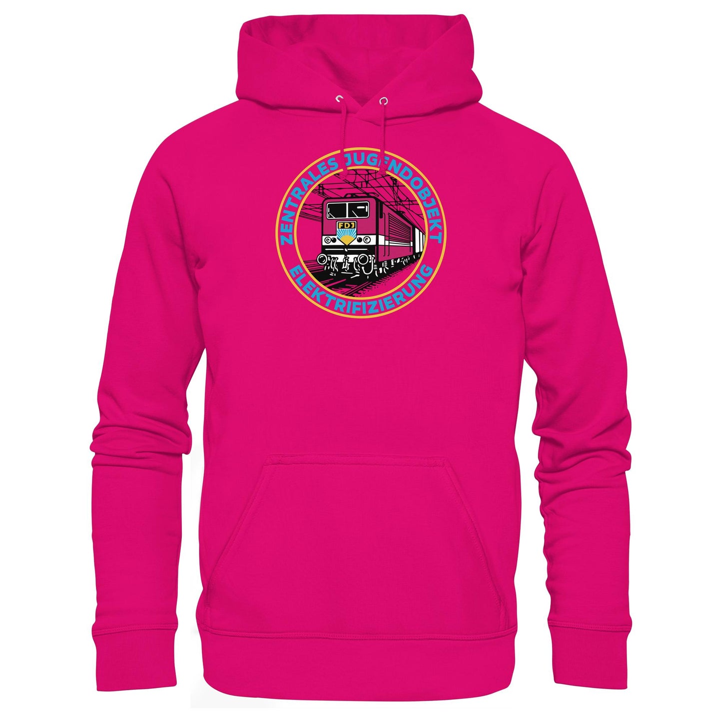 DDR Ostalgie Kapuze / Hoodie Unisex • DR - FDJ ZENTRALES JUGENDOBJEKT ELEKTRIFIZIERUNG