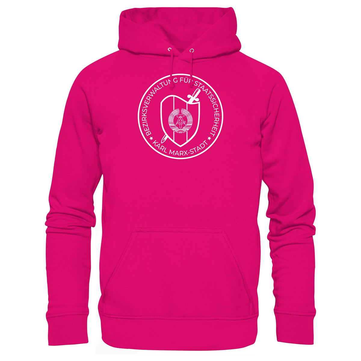 DDR Ostalgie Kapuze / Hoodie Unisex • BEZIRKSVERWALTUNG STAATSSICHERHEIT KARL MARX STADT