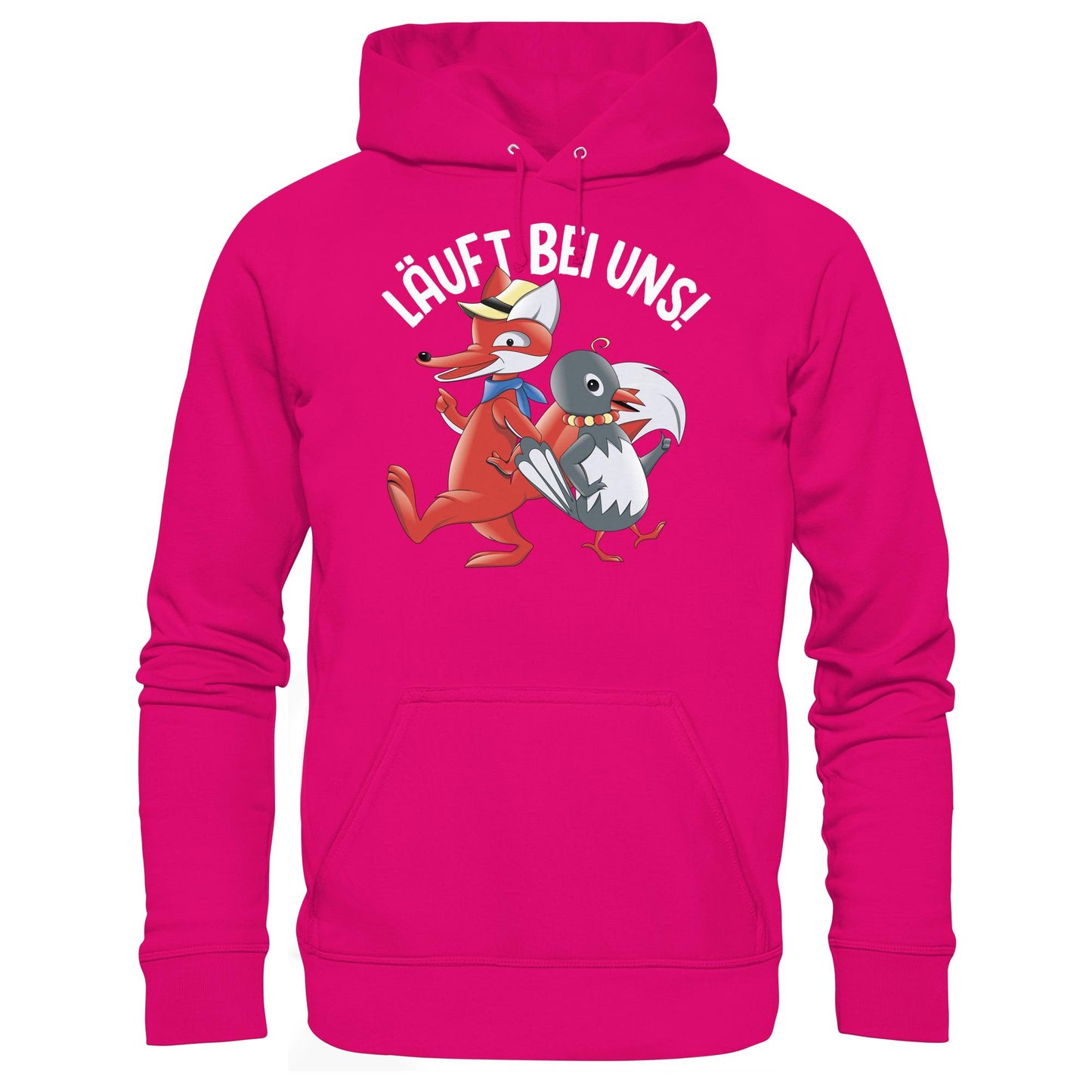 DDR Ostalgie Kapuze / Hoodie Unisex • UNSER SANDMÄNNCHEN - HERR FUCHS & FRAU ELSTER, LÄUFT BEI UNS!