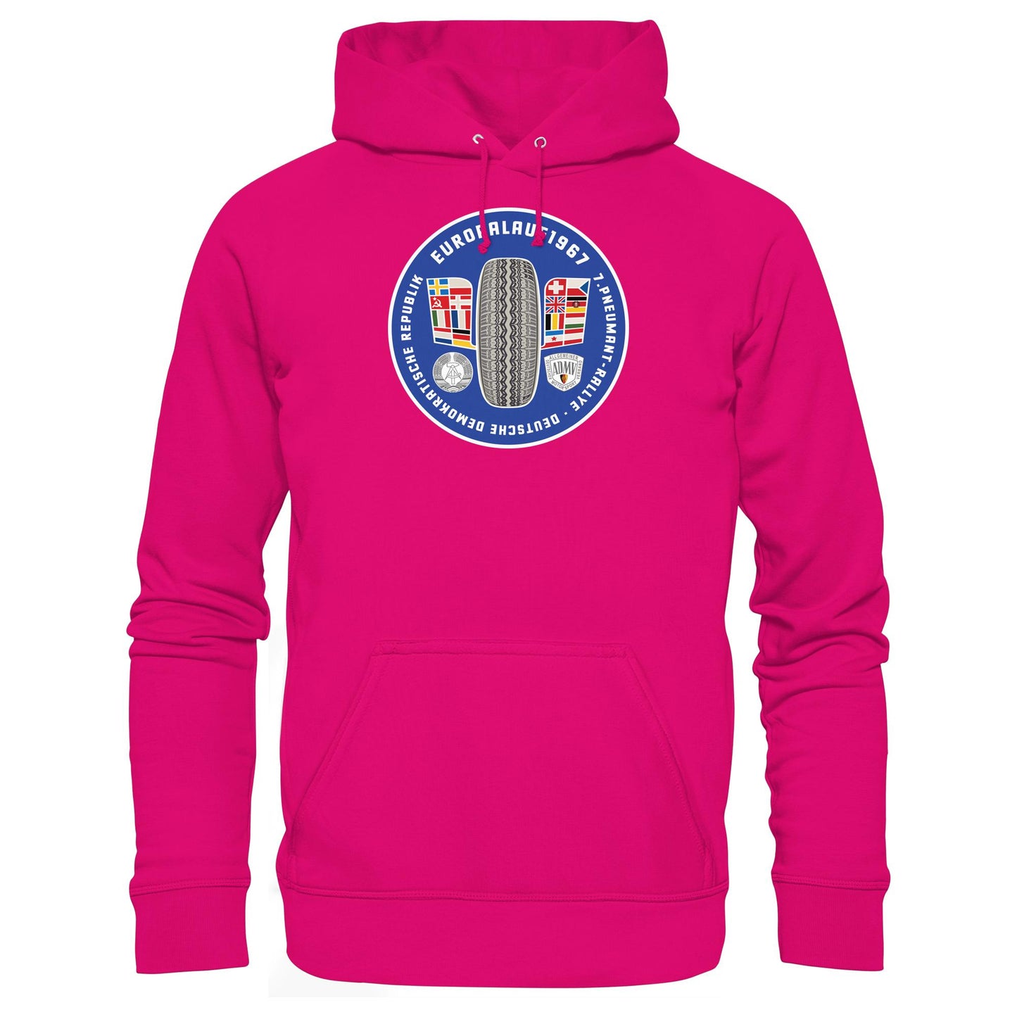 DDR Ostalgie Kapuze / Hoodie Unisex • PNEUMANT RALLYE, EUROPALAUF 1967