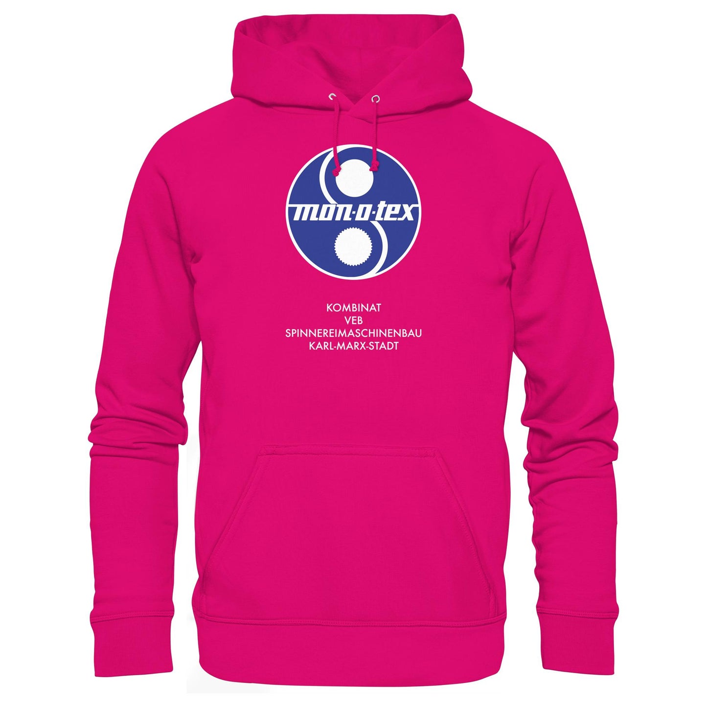 DDR Ostalgie Kapuze / Hoodie Unisex • MONOTEX VEB KOMBINAT SPINNEREIMASCHINENBAU KARL-MARX-STADT