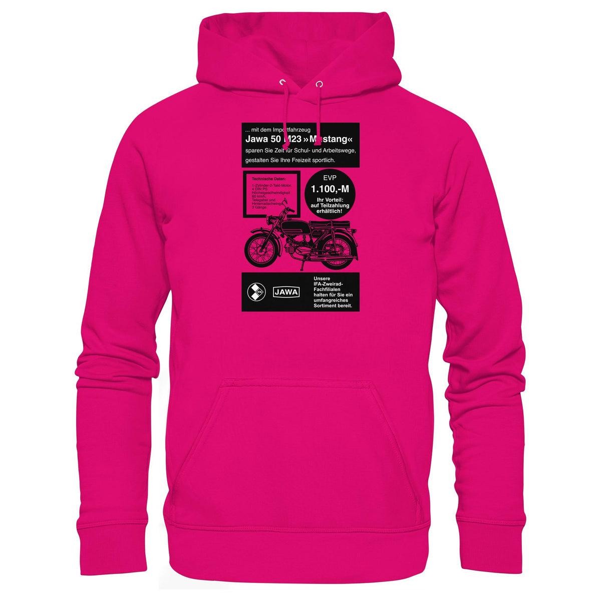 DDR Ostalgie Kapuze / Hoodie Unisex • JAWA 50 M23 (ORIGINAL-PLAKAT)