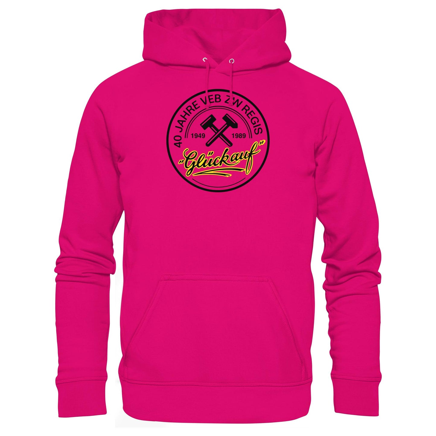 DDR Ostalgie Kapuze / Hoodie Unisex • 40 JAHRE VEB ZW REGIS - GLÜCK AUF