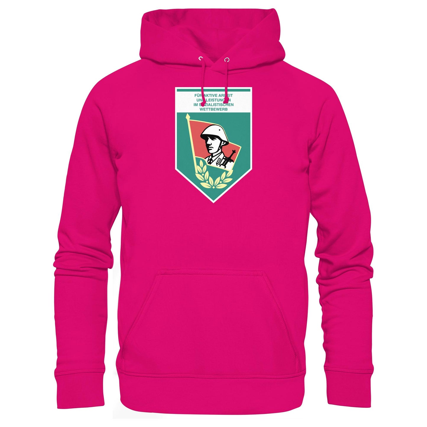 DDR Ostalgie Kapuze / Hoodie Unisex • FÜR AKTIVE LEISTUNG UND ARBEIT (ORIGINAL WIMPEL)