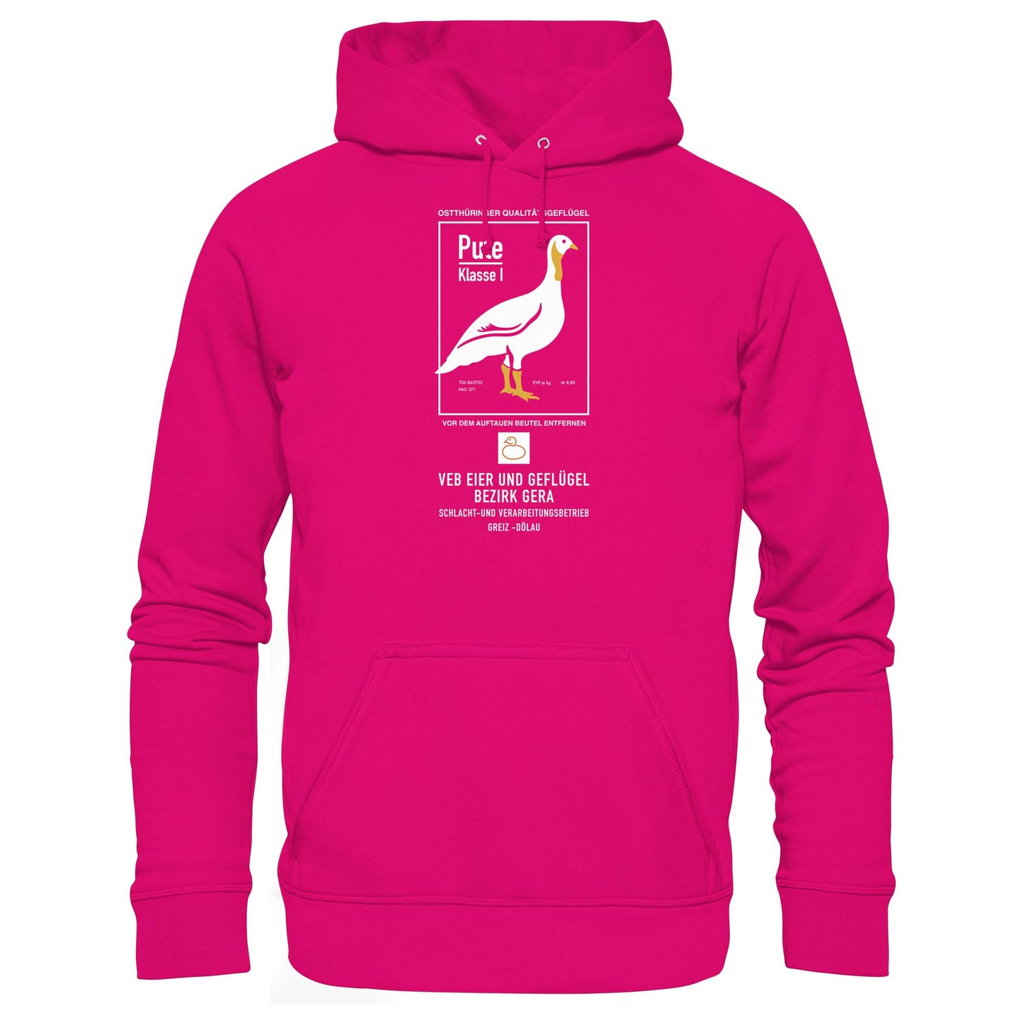 DDR Ostalgie Kapuze / Hoodie Unisex • PUTE KLASSE 1 - VEB EIER UND GEFLÜGEL GERA