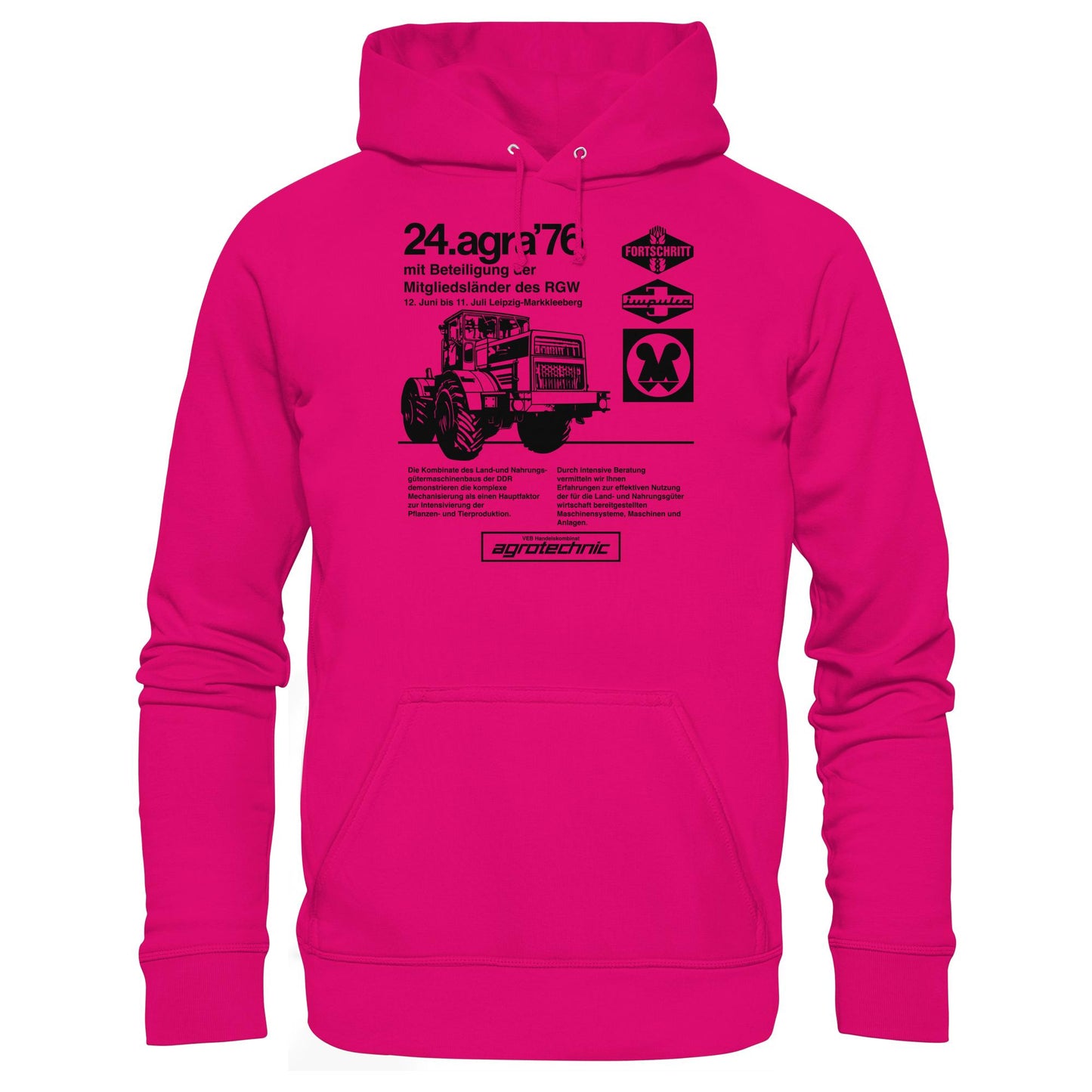DDR Ostalgie Kapuze / Hoodie Unisex • AGRA 1976, LEIPZIG-MARKKLEEBERG