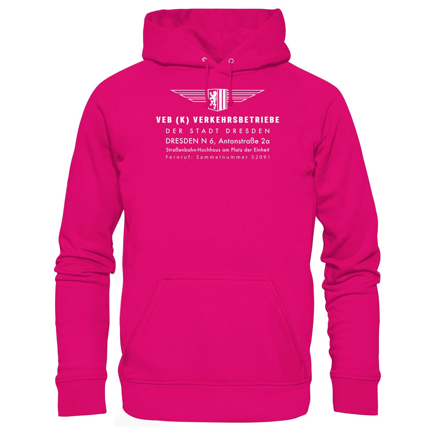 DDR Ostalgie Kapuze / Hoodie Unisex • VEB VERKEHRSBETRIEBE DRESDEN