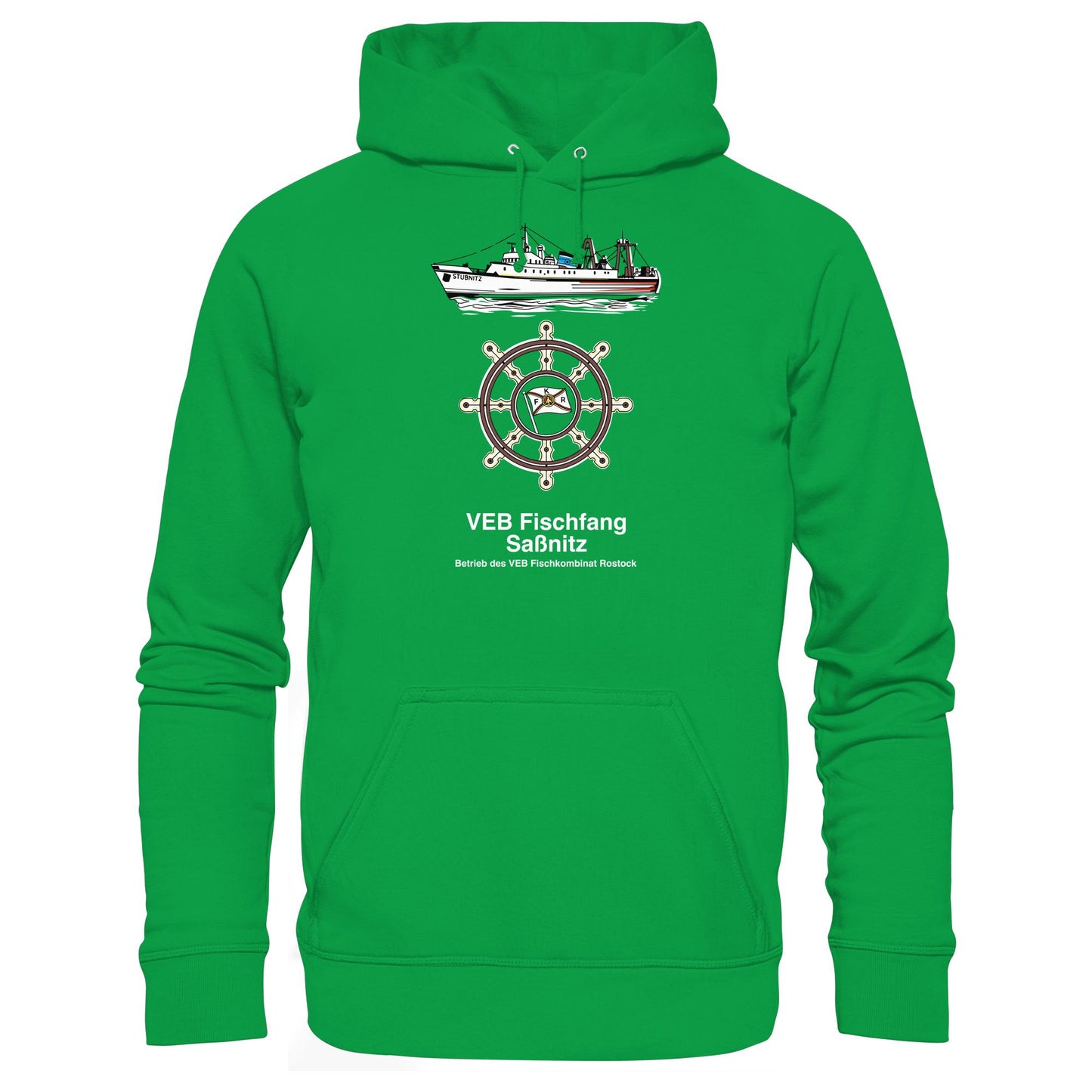 DDR Ostalgie Kapuze / Hoodie Unisex •  VEB FISCHFANG SASSNITZ