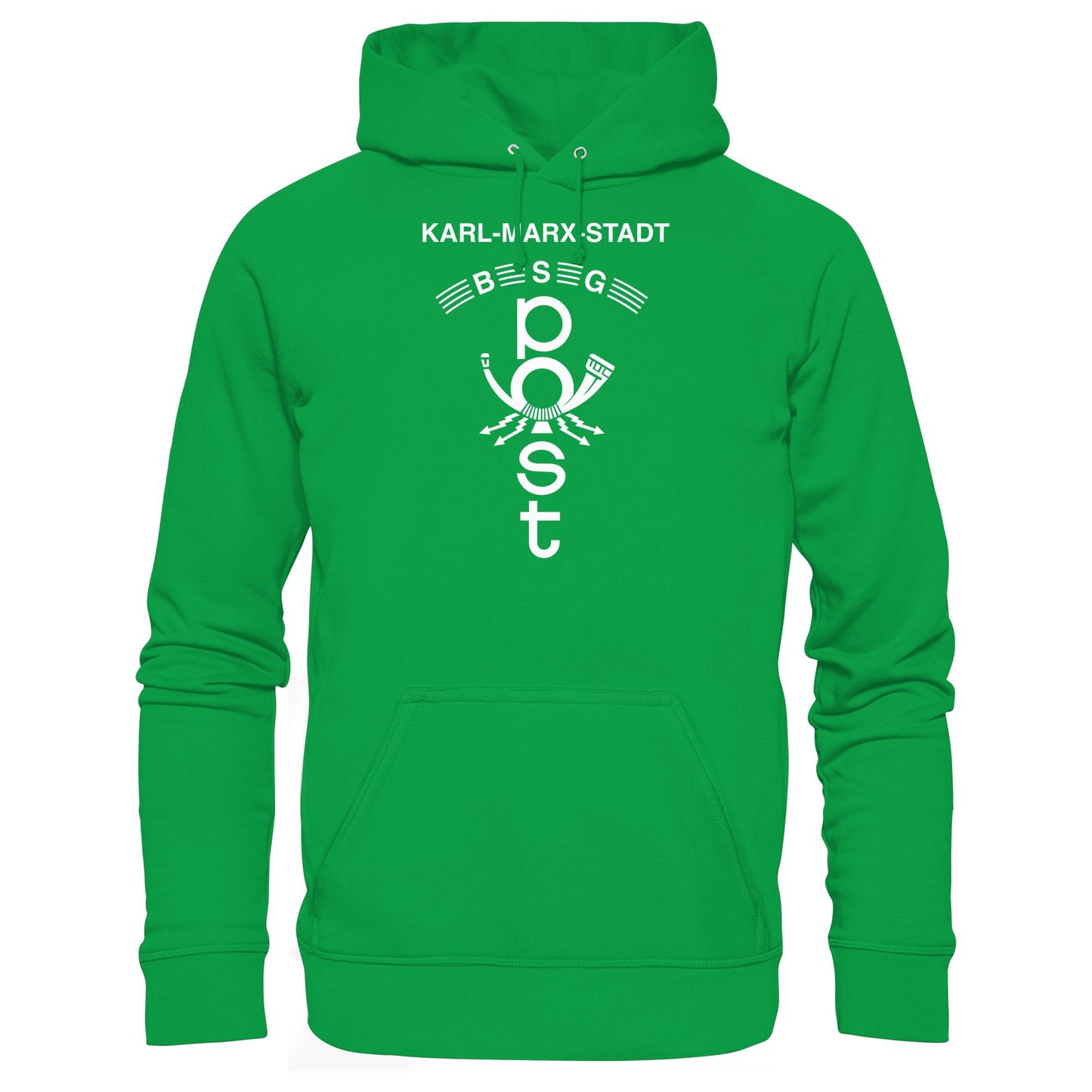 DDR Ostalgie Kapuze / Hoodie Unisex • BSG POST KARL-MARX-STADT (ORIGINAL WIMPEL)