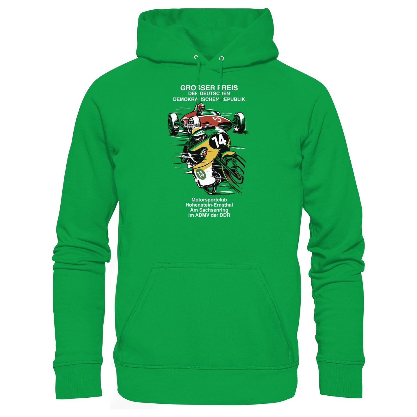 DDR Ostalgie Kapuze / Hoodie Unisex • MOTORSPORT HOHENSTEIN-ERNSTHAL - GROSSER PREIS DER DDR