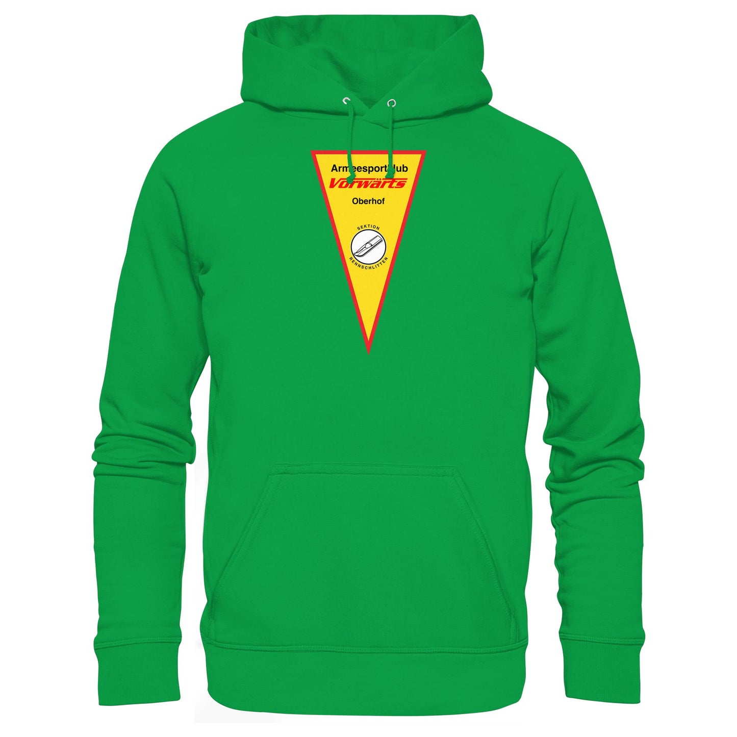 DDR Ostalgie Kapuze / Hoodie Unisex • ARMEESPORTKLUB VORWÄRTS OBERHOF - RENNSCHLITTEN