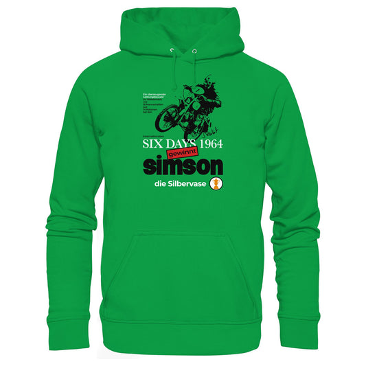 DDR Ostalgie Kapuze / Hoodie Unisex • SIMSON GEWINNT SILBERVASE - SIX DAYS 1964