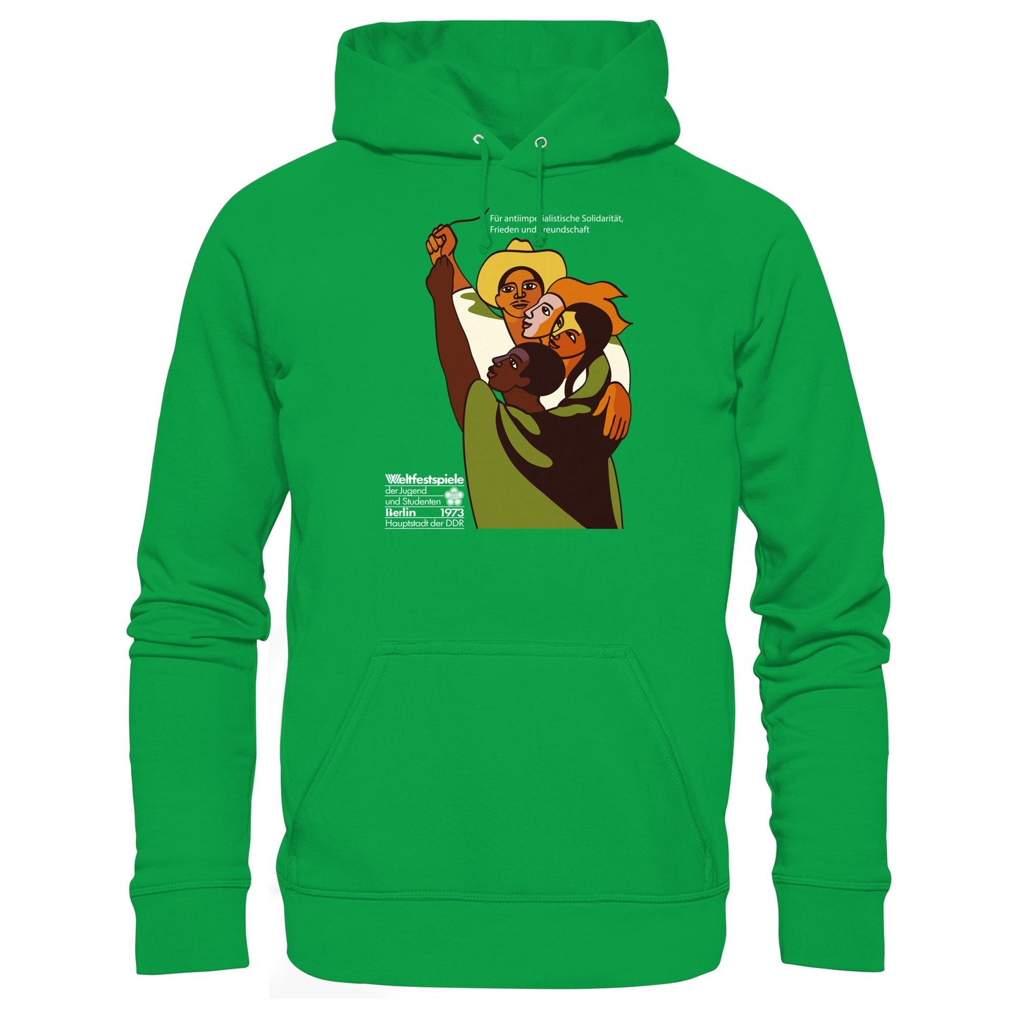 DDR Ostalgie Kapuze / Hoodie Unisex • FÜR FRIEDEN UND FREUNDSCHAFT - ORIGINALPOSTER WELTFESTSPIELE BERLIN 1973