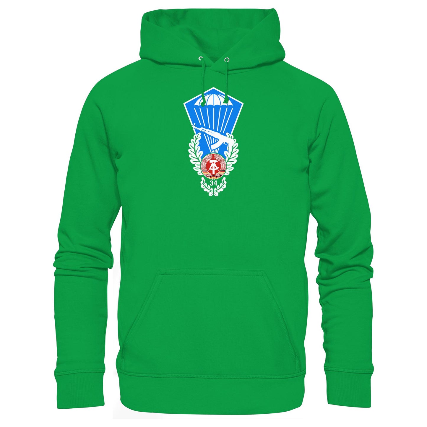 DDR Ostalgie Kapuze / Hoodie Unisex • NVA SPRUNGABZEICHEN