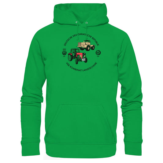 DDR Ostalgie Kapuze / Hoodie Unisex • VEB KOMBINAT LANDTECHNIK (ORIGINAL GEDÄCHTNISTELLER)