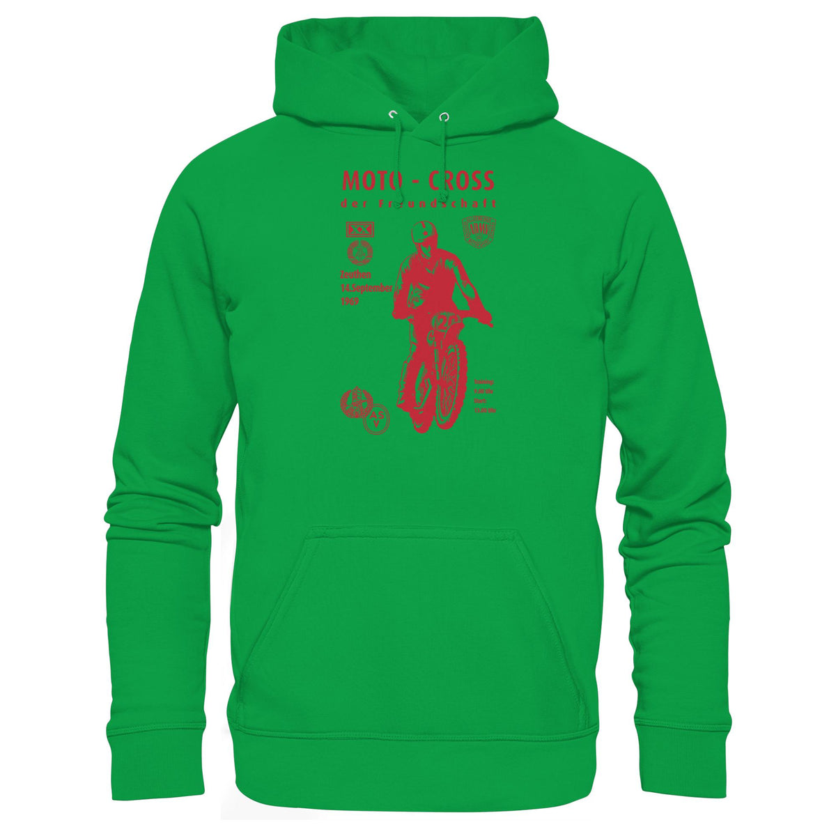 DDR Ostalgie Kapuze / Hoodie Unisex • ASV MOTO-CROSS DER FREUNDSCHAFT, ZEUTHEN 1969
