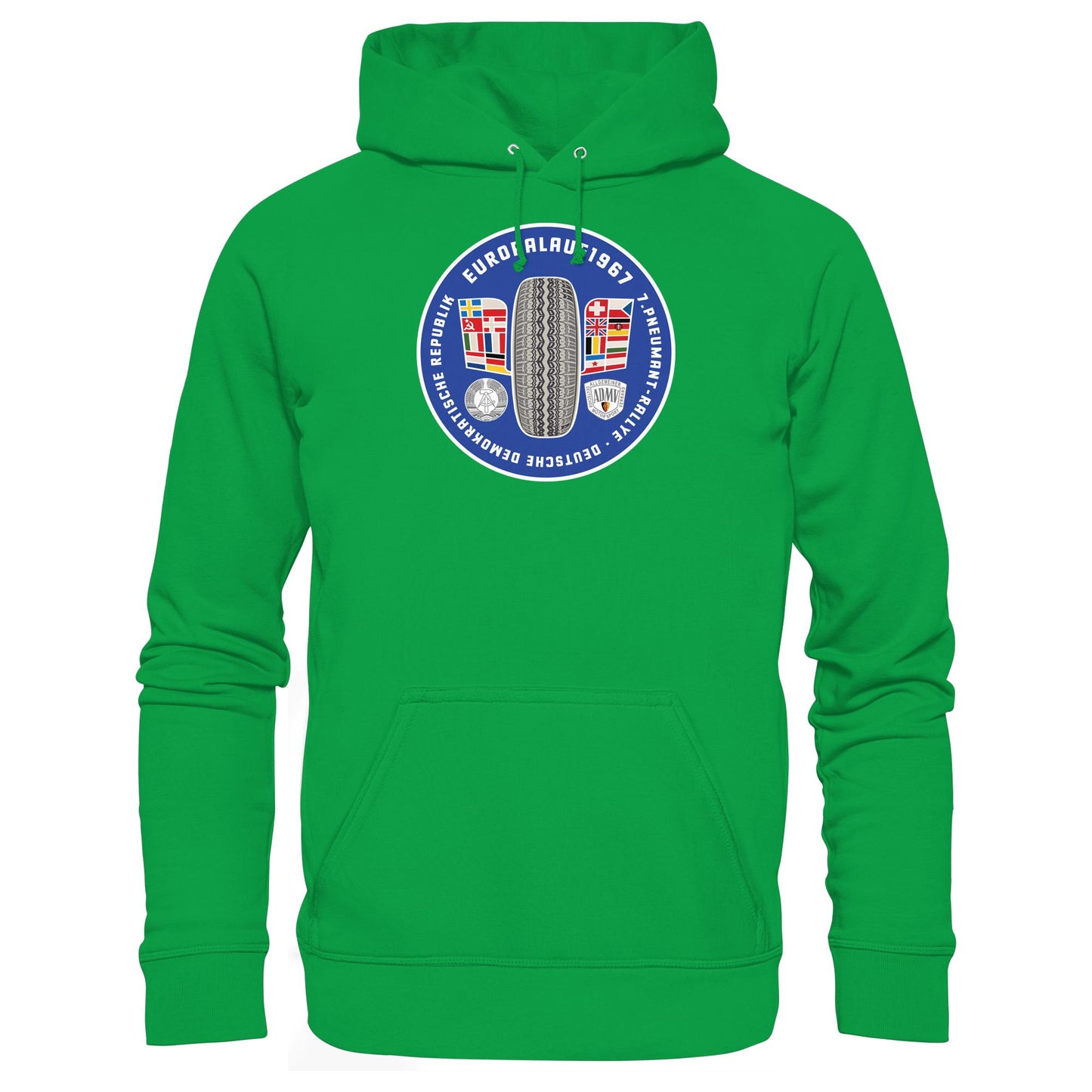 DDR Ostalgie Kapuze / Hoodie Unisex • PNEUMANT RALLYE, EUROPALAUF 1967