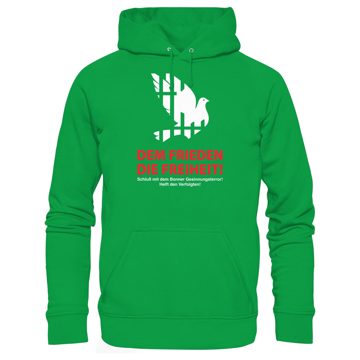 DDR Ostalgie Kapuze / Hoodie Unisex • DEM FRIEDEN DIE FREIHEIT! (ORIGINAL-PLAKAT)