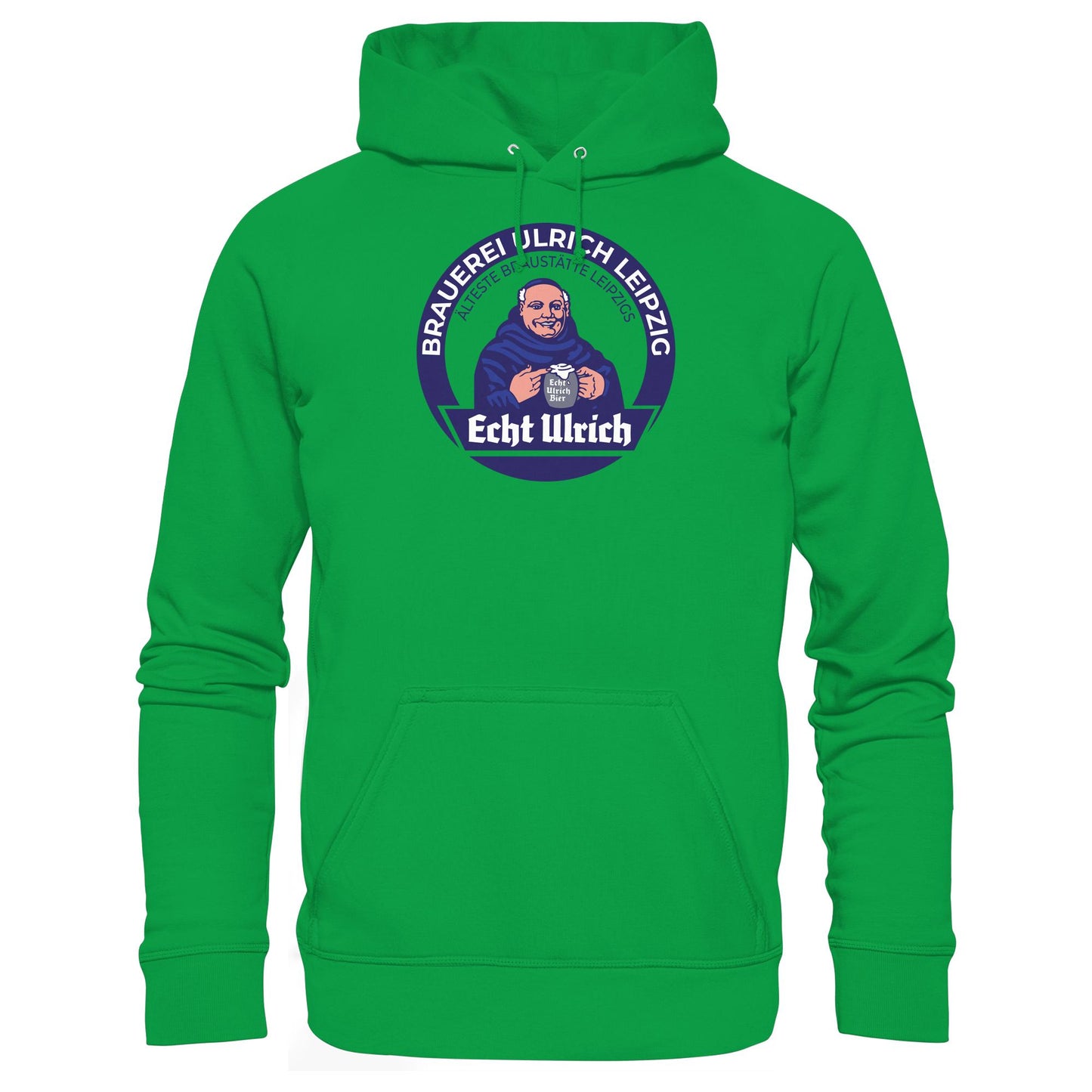 DDR Ostalgie Kapuze / Hoodie Unisex • ECHT ULRICH BIER LEIPZIG (ORIGINAL BIERDECKEL)