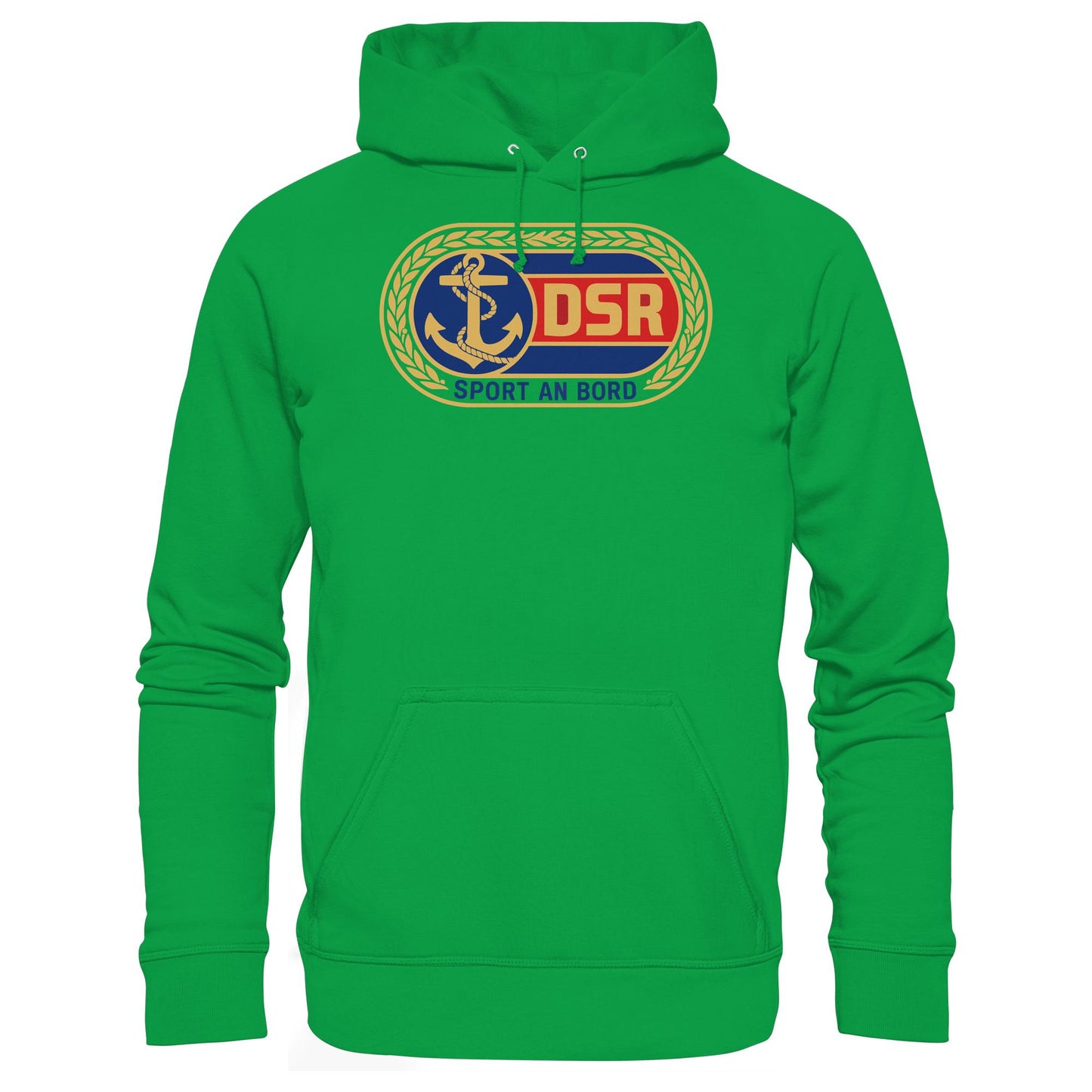 DDR Ostalgie Kapuze / Hoodie Unisex • DSR - SPORT AN BORD (ORIGINAL ANSTECKER)