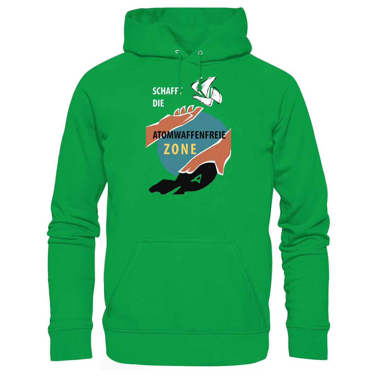 DDR Ostalgie Kapuze / Hoodie Unisex • SCHAFFT DIE ATOMWAFFENFREIE ZONE (ORIGINAL-PLAKAT)