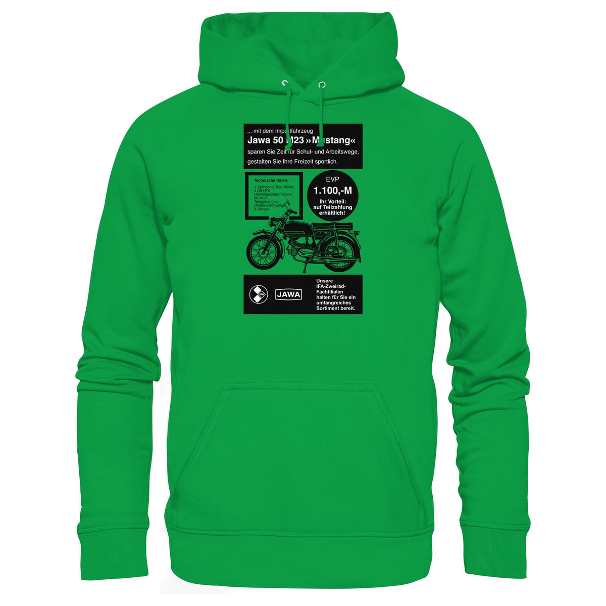 DDR Ostalgie Kapuze / Hoodie Unisex • JAWA 50 M23 (ORIGINAL-PLAKAT)