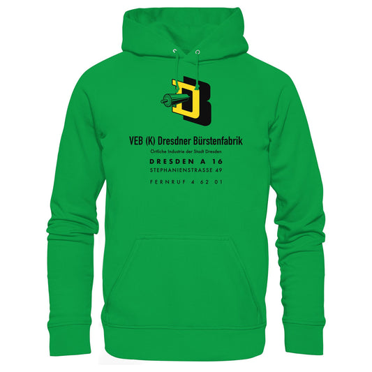 DDR Ostalgie Kapuze / Hoodie Unisex • VEB DRESDNER BÜRSTENFABRIK