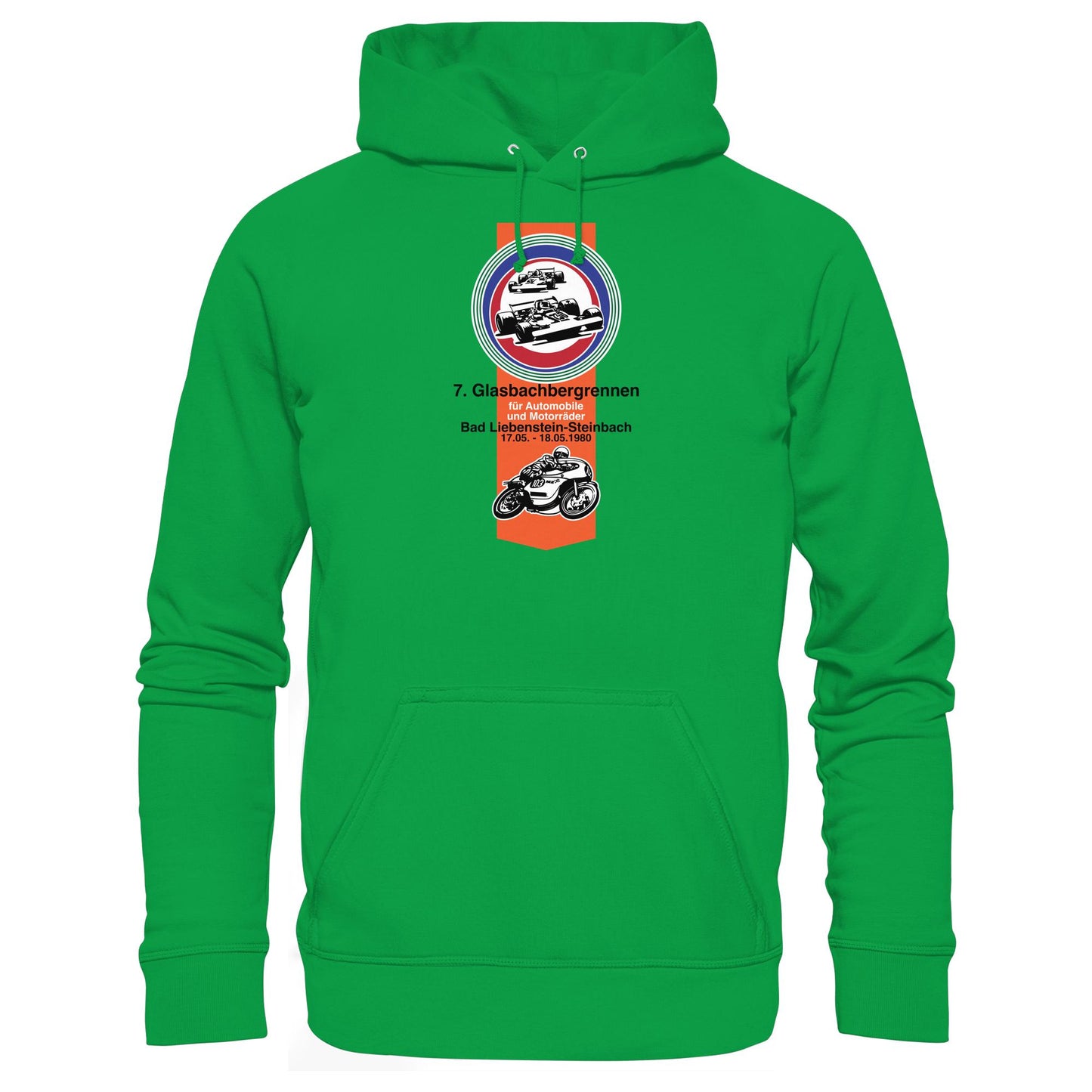 DDR Ostalgie Kapuze / Hoodie Unisex • GLASBACHBERGRENNEN BAD LIEBENSTEIN (ORIGINAL WIMPEL)