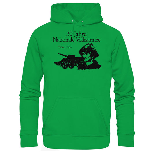 DDR Ostalgie Kapuze / Hoodie Unisex • 30 JAHRE NATIONALE VOLKSARMEE (ORIGINAL BRIEFMARKE)