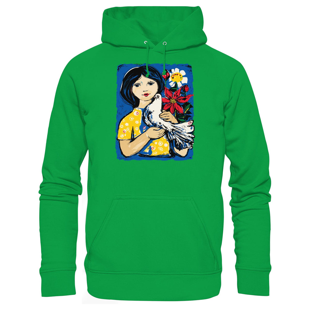 DDR Ostalgie Kapuze / Hoodie Unisex •  WALTER WOMACKA - MÄDCHEN MIT FRIEDENSTAUBE