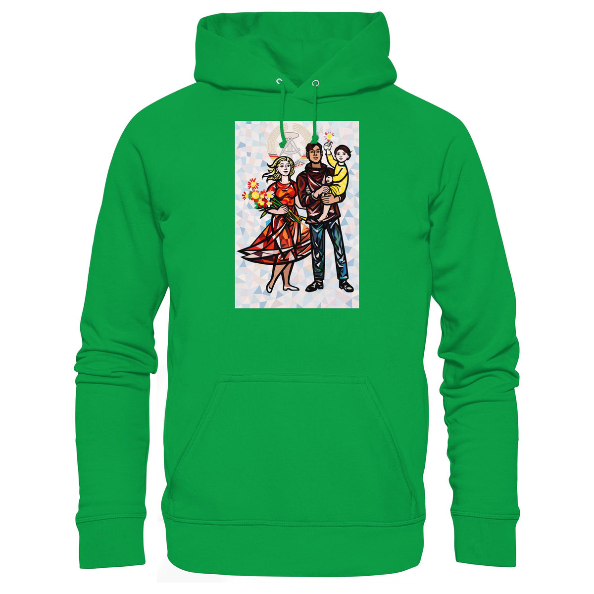 DDR Ostalgie Kapuze / Hoodie Unisex • WALTER WOMACKA - UNSERE FAMILIE mit Hintergrund (STAATSRATSGEBÄUDE, Aus der Geschichte der Deutschen Arbeiterbewegung, 1964)