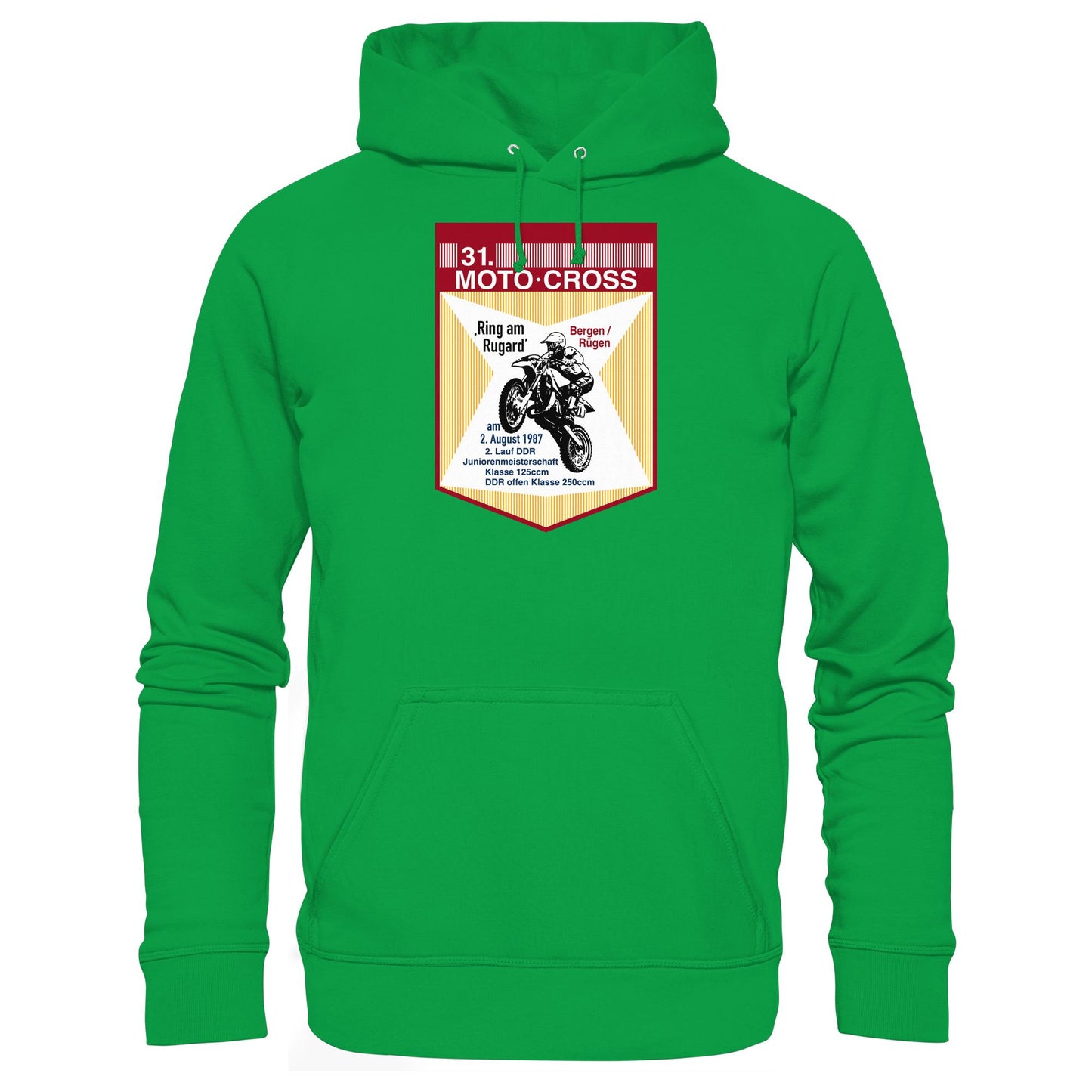 DDR Ostalgie Kapuze / Hoodie Unisex • 31. MOTO-CROSS DDR-MEISTERSCHAFT - 1987 BERGEN RÜGEN