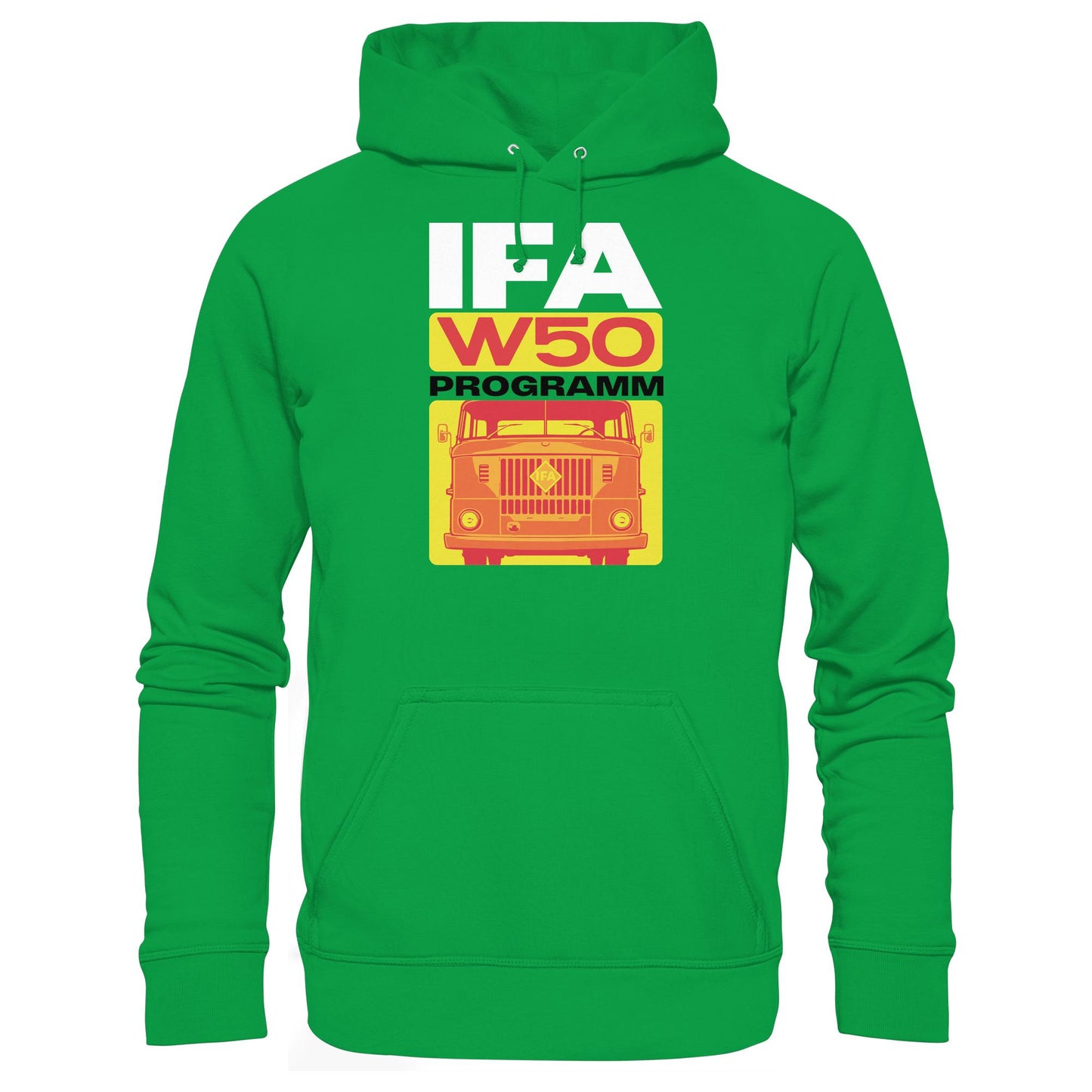 DDR Ostalgie Kapuze / Hoodie Unisex • IFA W50 PROGRAMM (ORIGINAL COVER BROSCHÜRE)