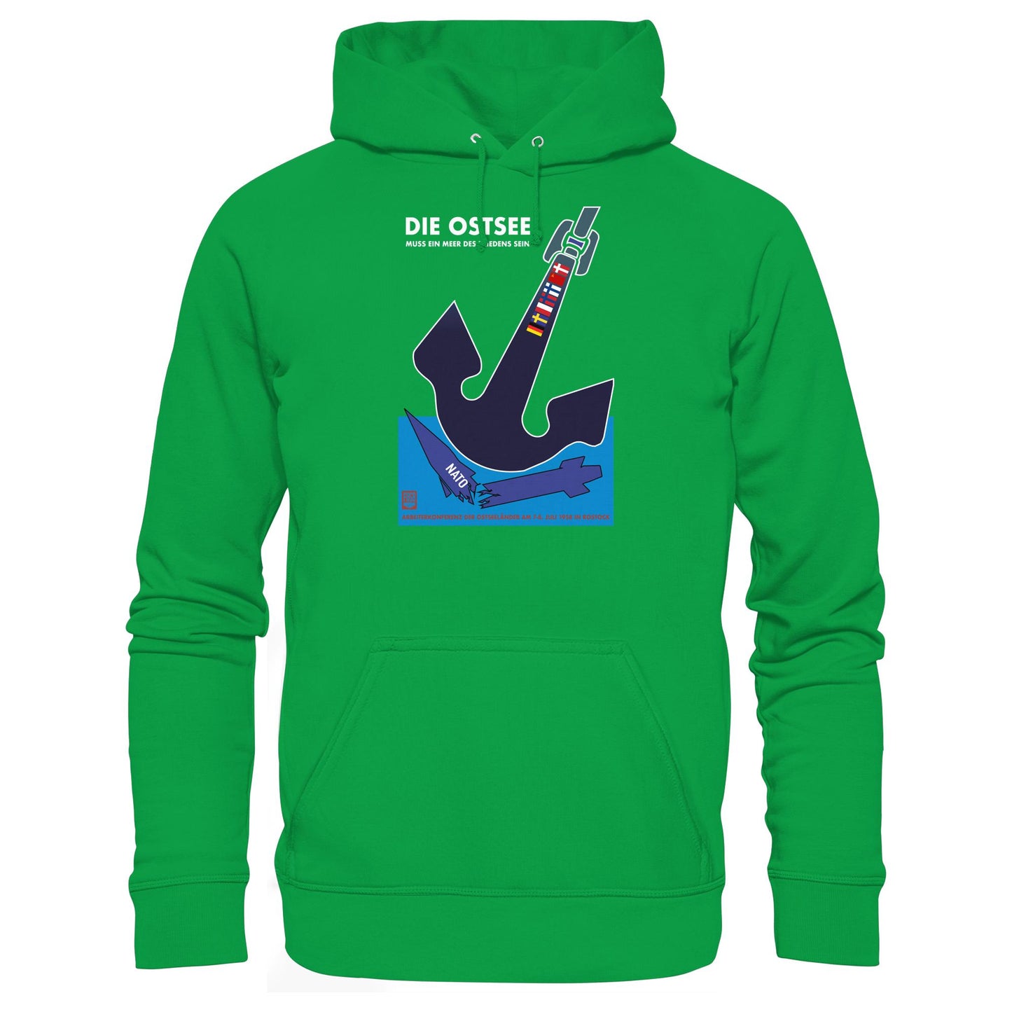 DDR Ostalgie Kapuze / Hoodie Unisex • DIE OSTSEE MUSS EIN MEER DES FRIEDENS SEIN, ARBEITERKONFERENZ 1958
