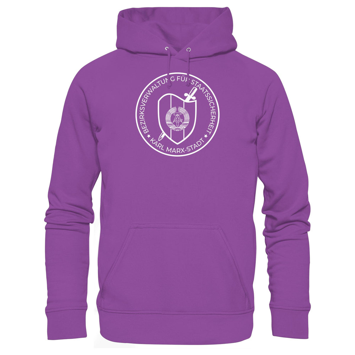 DDR Ostalgie Kapuze / Hoodie Unisex • BEZIRKSVERWALTUNG STAATSSICHERHEIT KARL MARX STADT