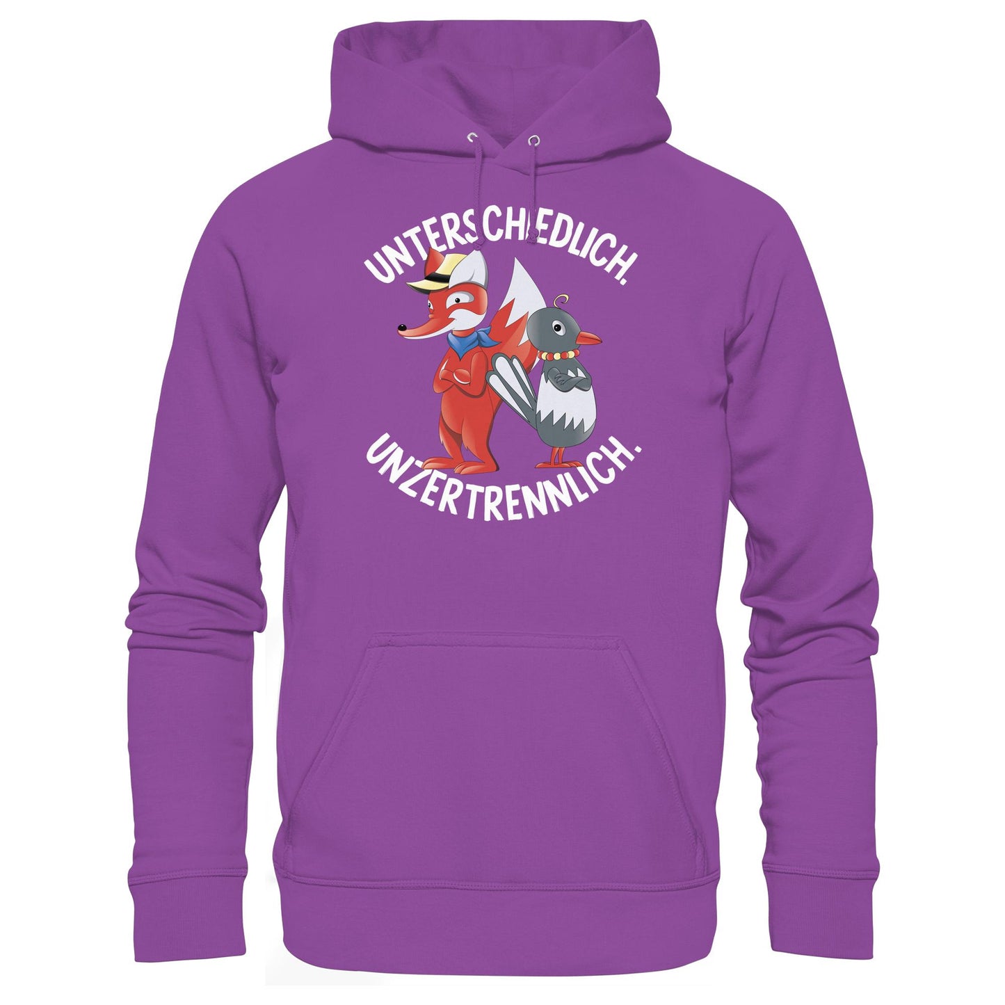 DDR Ostalgie Kapuze / Hoodie Unisex • UNSER SANDMÄNNCHEN - HERR FUCHS & FRAU ELSTER, UNZERTRENNLICH