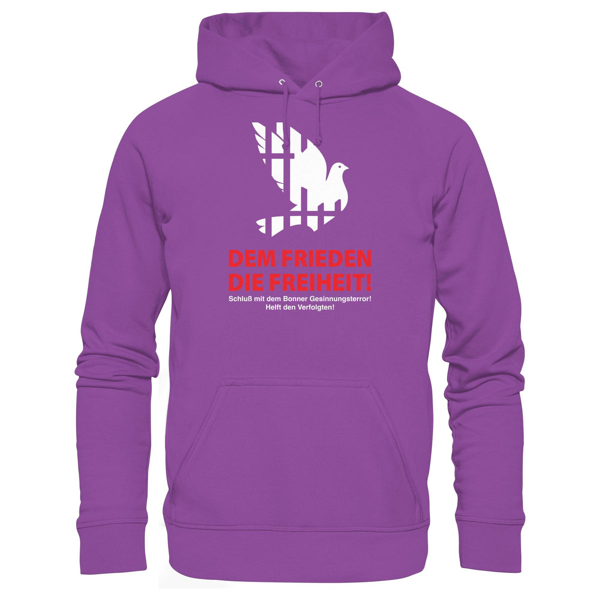 DDR Ostalgie Kapuze / Hoodie Unisex • DEM FRIEDEN DIE FREIHEIT! (ORIGINAL-PLAKAT)