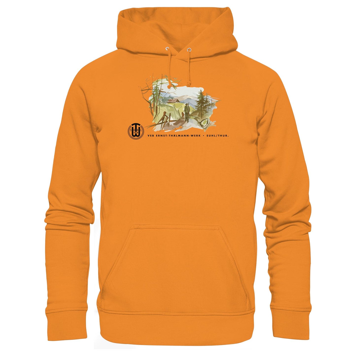 DDR Ostalgie Kapuze / Hoodie Unisex • VEB SUHL ERNST-THÄLMANN-WERK (ORIGINAL-PROSPEKT)