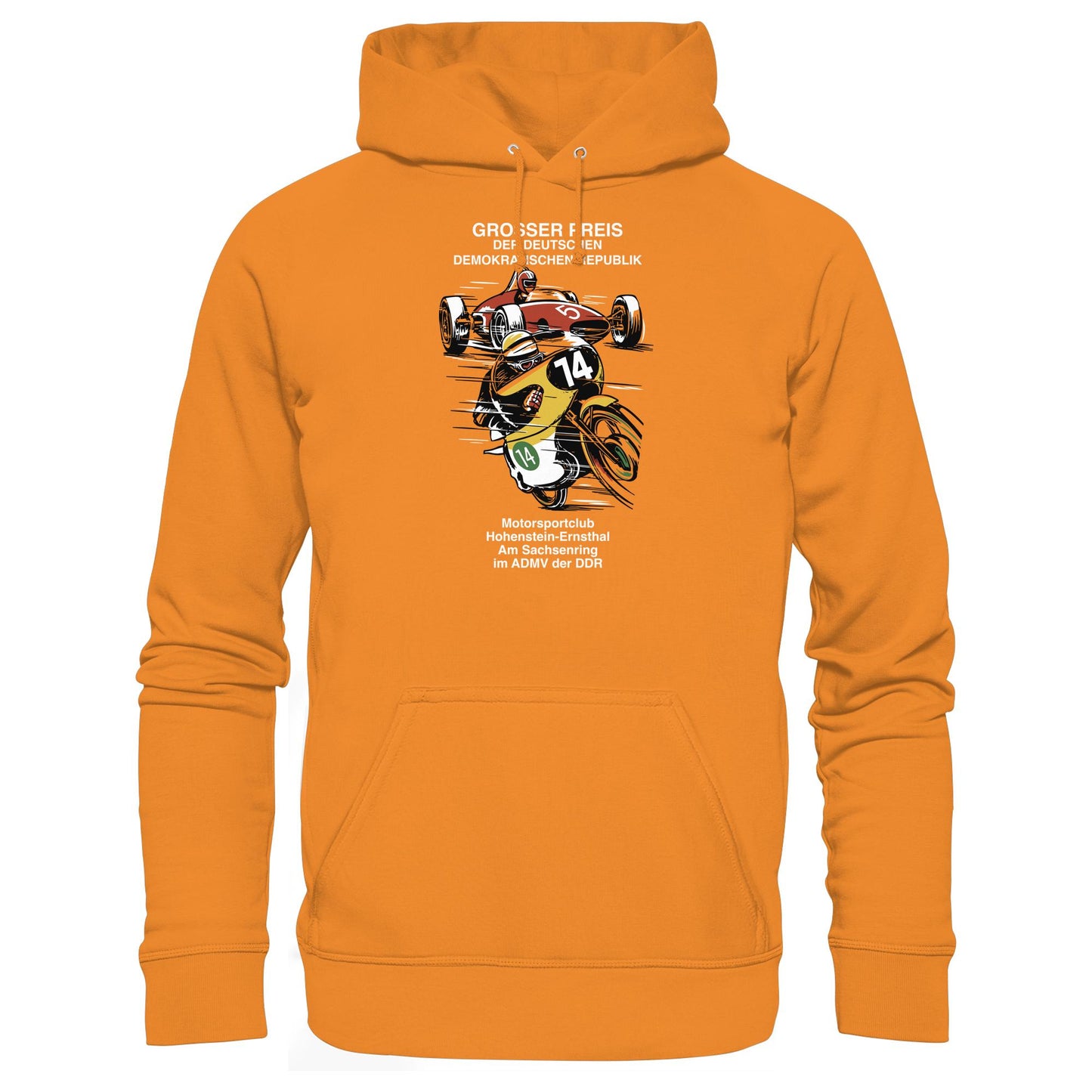 DDR Ostalgie Kapuze / Hoodie Unisex • MOTORSPORT HOHENSTEIN-ERNSTHAL - GROSSER PREIS DER DDR