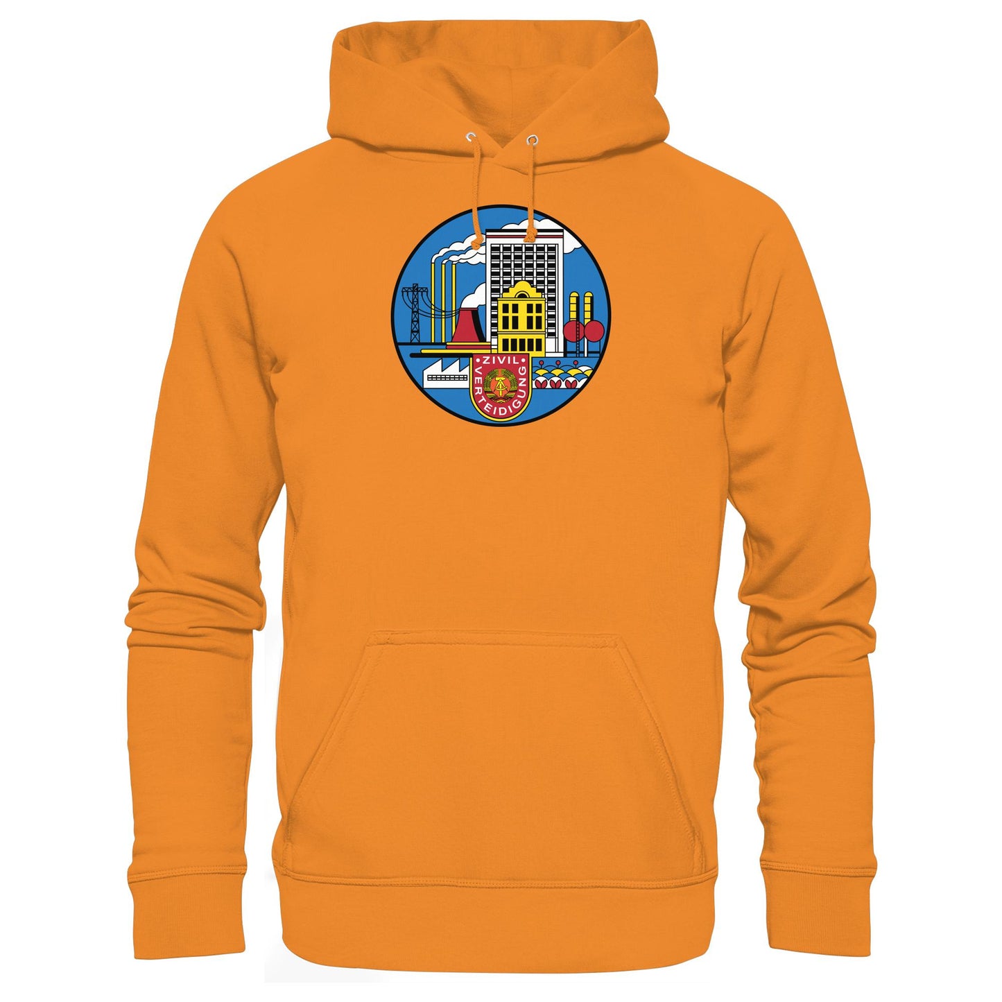 DDR Ostalgie Kapuze / Hoodie Unisex • DDR ZIVILVERTEIDIGUNG (ORIGINAL GLAS-DESIGN)