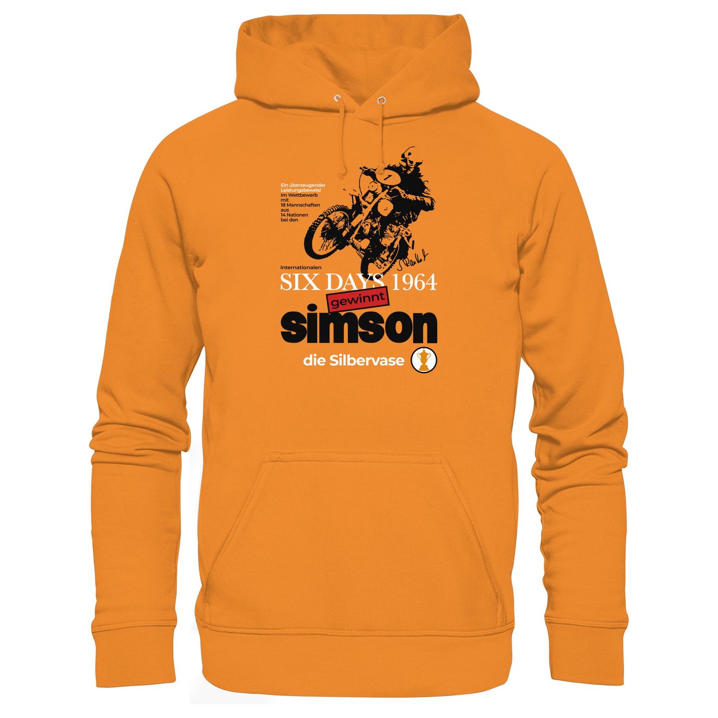 DDR Ostalgie Kapuze / Hoodie Unisex • SIMSON GEWINNT SILBERVASE - SIX DAYS 1964