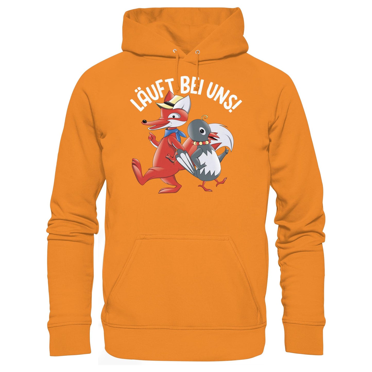 DDR Ostalgie Kapuze / Hoodie Unisex • UNSER SANDMÄNNCHEN - HERR FUCHS & FRAU ELSTER, LÄUFT BEI UNS!