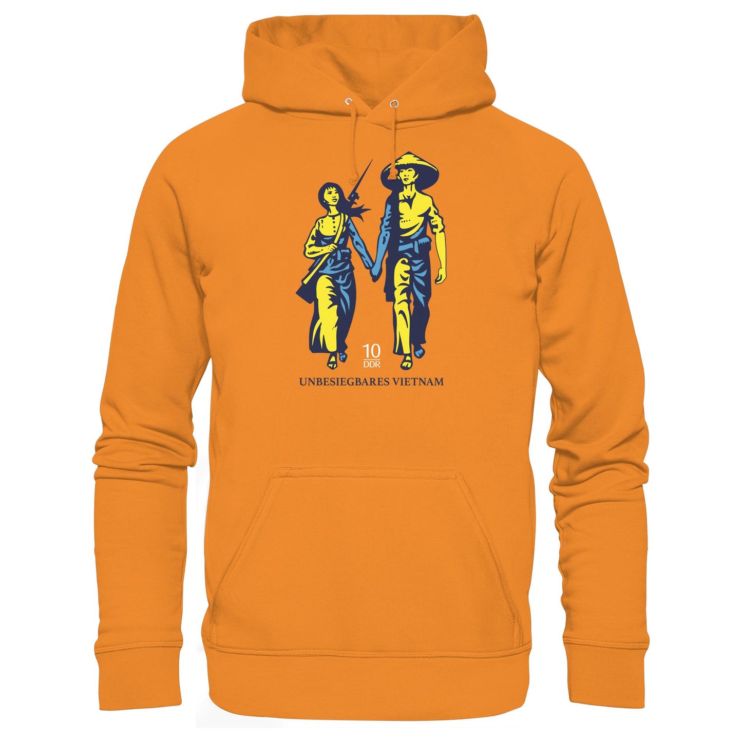 DDR Ostalgie Kapuze / Hoodie Unisex • UNBESIEGBARES VIETNAM (ORIGINAL DDR-BRIEFMARKE)