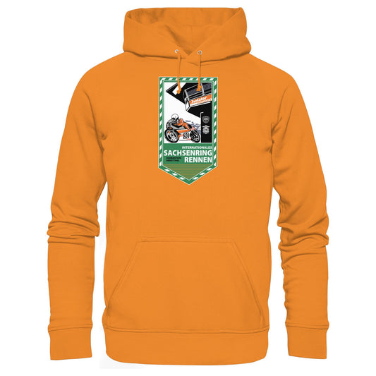 DDR Ostalgie Kapuze / Hoodie Unisex • SACHSENRING-RENNEN ZWICKAU 1990 (ORIGINAL-WIMPEL)
