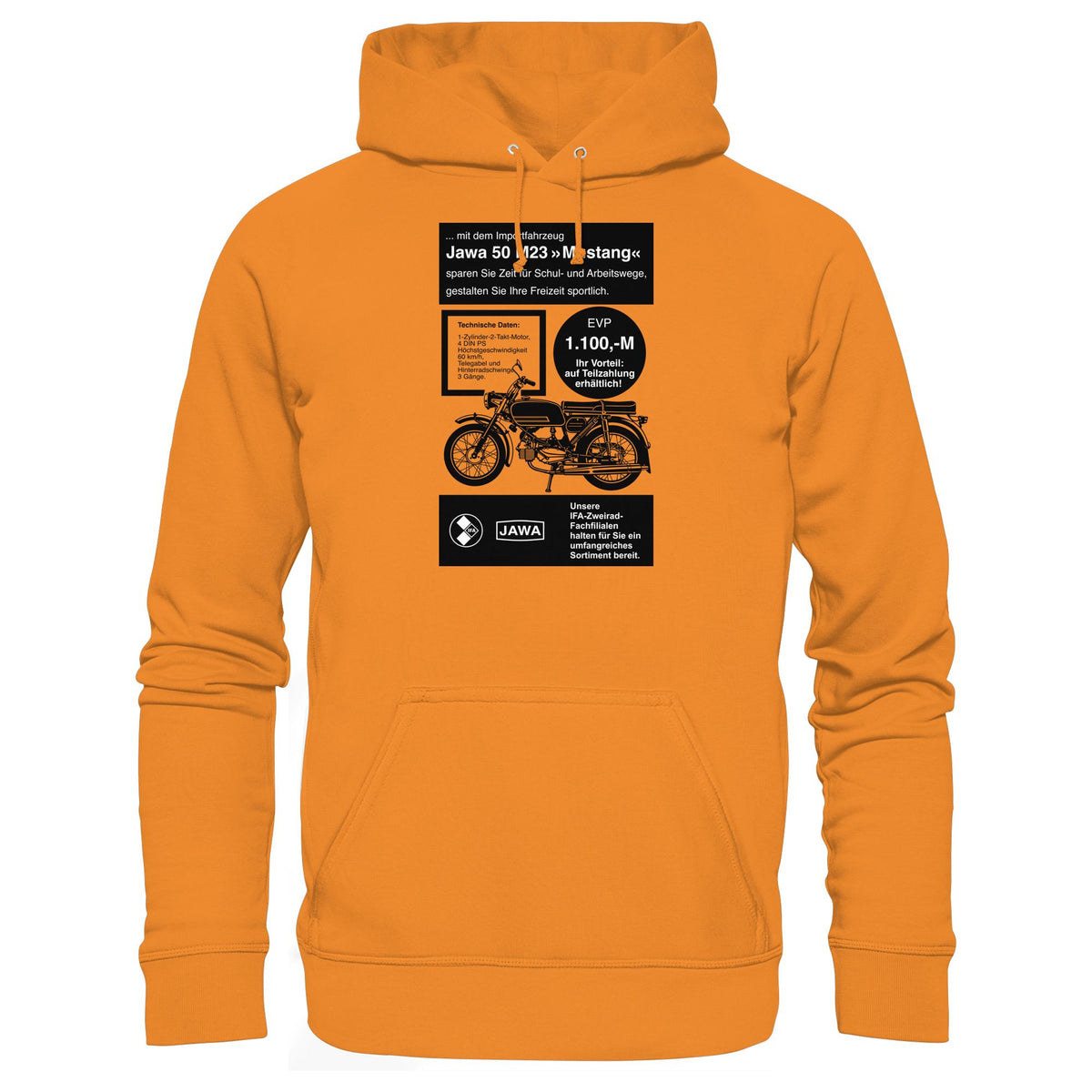 DDR Ostalgie Kapuze / Hoodie Unisex • JAWA 50 M23 (ORIGINAL-PLAKAT)