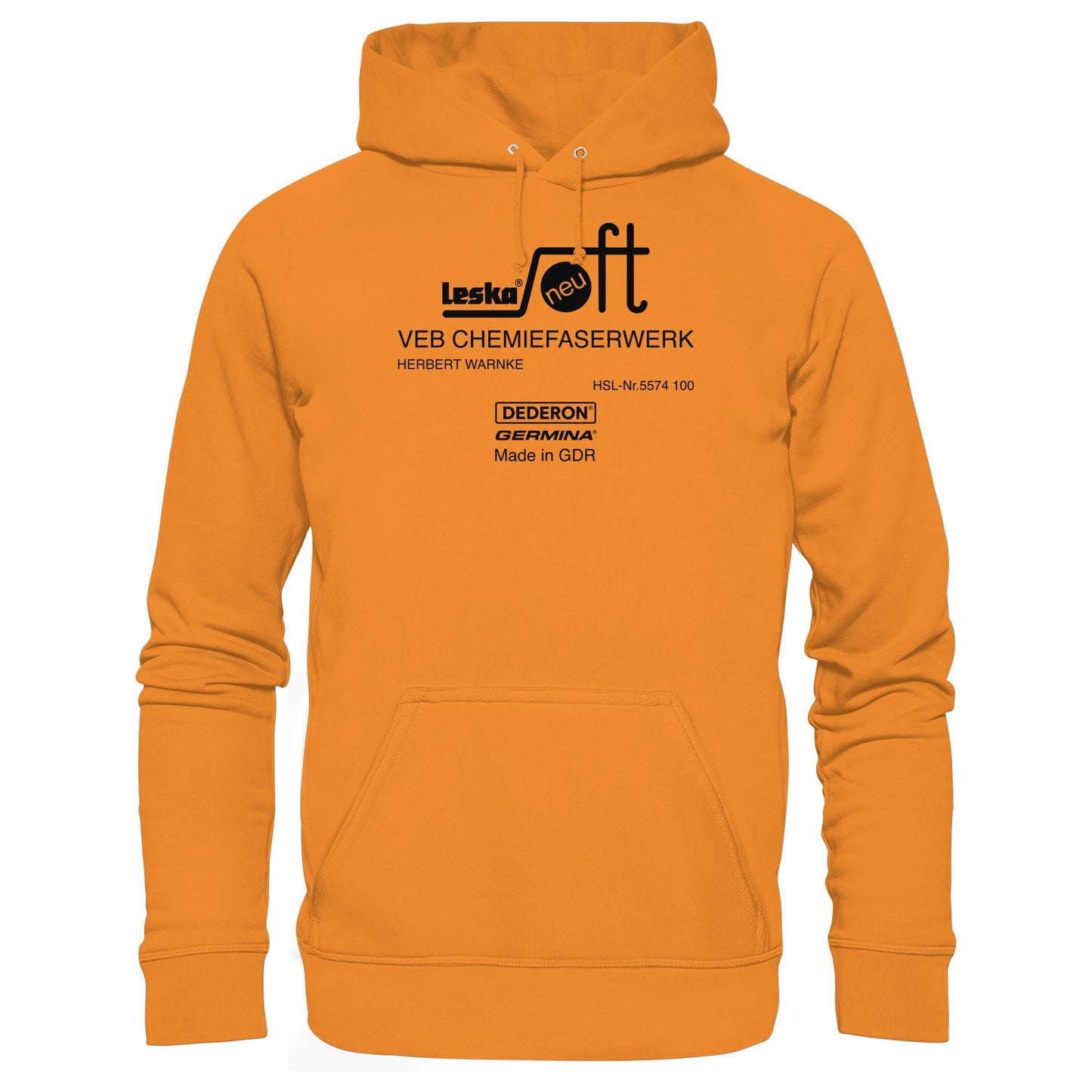 DDR Ostalgie Kapuze / Hoodie Unisex • LESKA VEB CHEMIEFASERWERK HERBERT WARNKE - DEDERON, GERMINA